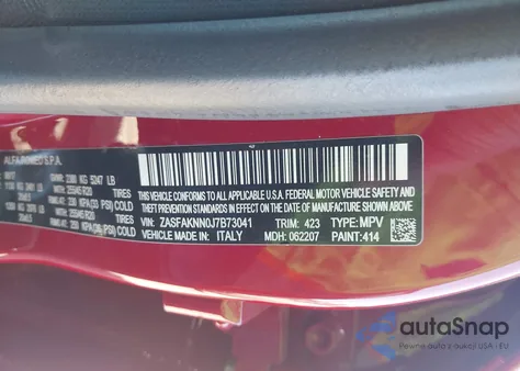 2018 Alfa Romeo Stelvio Ti Sport Awd из США, поврежденный, VIN ZASFAKNN0J7B73041